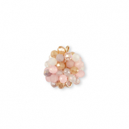 Ciondoli sfaccettati distanziatore 16mm multicolore beige-rosa