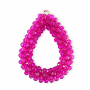 Ciondoli sfaccettati goccia fucsia