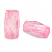 Perline sfaccettate a tubo rosa peonia