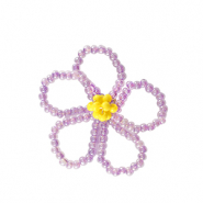 Ciondoli sfaccettati fiore viola-giallo