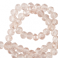 Perline sfaccettate 6x4mm rondella beige ocra