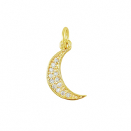 Metallo TQ in ottone ciondolo zirconia luna oro