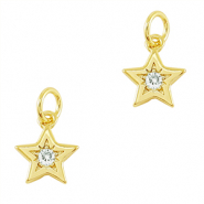 Metallo TQ in ottone ciondolo zirconia stella oro