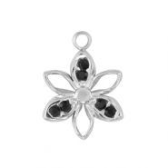 Ciondoli in acciaio inossidabile fiore argento /