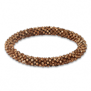 Bracciali con perline sfaccettate marrone rame