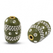 Perline in stile bohémien verde-argento