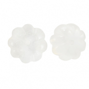 Perline in pietra naturale vetro fiore bianco trasparente