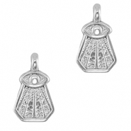 Ciondoli di metallo DQ occhio argento antico (privo di nichel)