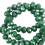 Perline sfaccettate 3x2mm rondella verde trifoglio-effetto perlato