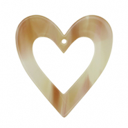 Pendenti in resina cuore beige