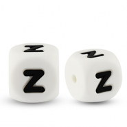 Perline alfabeto in silicone Z bianco-nero