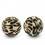 Perline di silicone 15mm leopardo multicolore