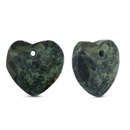 Ciondoli in pietra naturale Vetro cuore nero-grigio