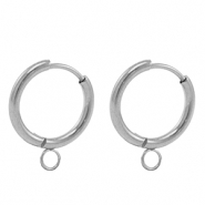 Orecchini in acciaio inossidabile a cerchio 17mm argento