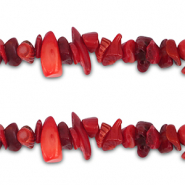 Perline in pietra naturale chips corallo rosso