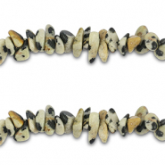 Perline in pietra naturale chips Diaspro Dalmata grigio beige-nero