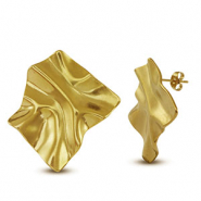 Orecchini in acciaio inossidabile piazza oro
