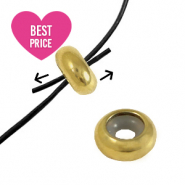 Componenti in acciaio inossidabile chiusura con perline scorrevoli 10x4mm oro