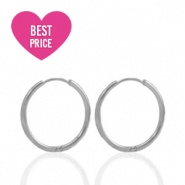 Orecchini in acciaio inossidabile a cercio 13mm argento