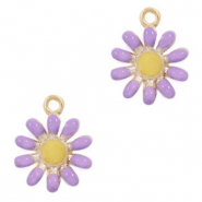 Ciondoli di metallo BQ a forma di fiore oro-viola