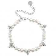 Bracciali in acciaio inossidabile perle argento