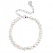 Bracciali in acciaio inossidabile perle argento