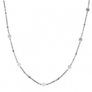 Collane in acciaio inossidabile fiore argento