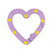Componenti colorati anello brisé portachiavi cuore viola-giallo