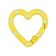 Componenti colorati anello brisé portachiavi cuore giallo-verde