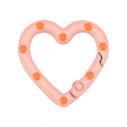 Componenti colorati anello brisé portachiavi cuore rosa-arancione