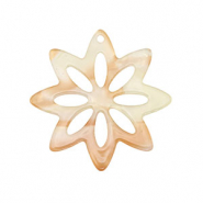Pendenti in resina fiore arancione rame