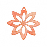Pendenti in resina fiore rosso corallo