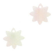 Pendenti in resina fiore multicolore lilla-verde