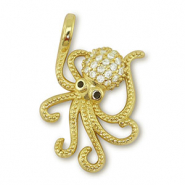 Metallo TQ in ottone ciondolo polpo oro