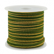 Cordoncino intrecciato alla moda 2.3mm verde muschio-oro