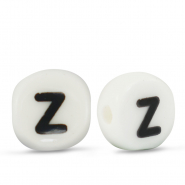 Perline alfabeto in ceramica Z bianco-nero