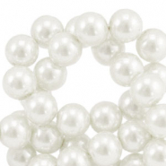 Perline di vetro con effetto perlato 4mm bianco
