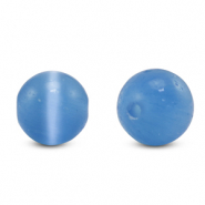 Perline di vetro 6 mm Occhio di gatto blu