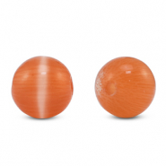 Perline di vetro 6 mm Occhio di gatto arancione
