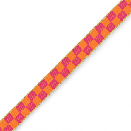 Nastro con testo cubi rosa magenta-arancione