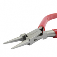 Beadsmith Pinza punta tonda con molla rosso-argento