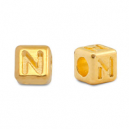 Perline alfabeto di metallo DQ N oro (privo di nichel)