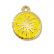 Ciondoli di metallo DQ sole oro-giallo (privo di nichel)