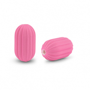 Perline in acrilico ovale rosa magenta