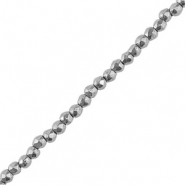 Perline di ematite sfaccettata tonda 2mm argento