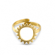 Anelli in acciaio inossidabile fiore oro