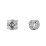 Perline in acciaio inossidabile rondella fiore argento