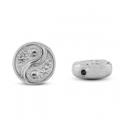 Perline in acciaio inossidabile Yin & Yang argento