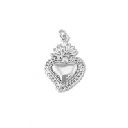Metallo TQ in ottone ciondolo cuore argento