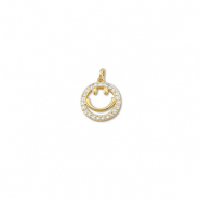 Metallo TQ in ottone ciondolo smiley oro